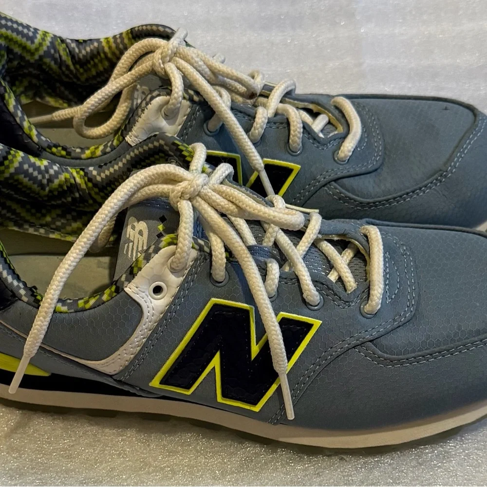 New Balance Blue & Neon Green Sneakers with Neon Yellow Accents for Kids